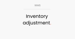 LogiSnap, Lagersystem, inventory adjustment