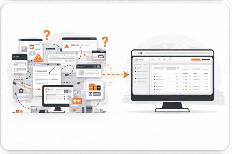 From chaotic software screens to organized dashboard