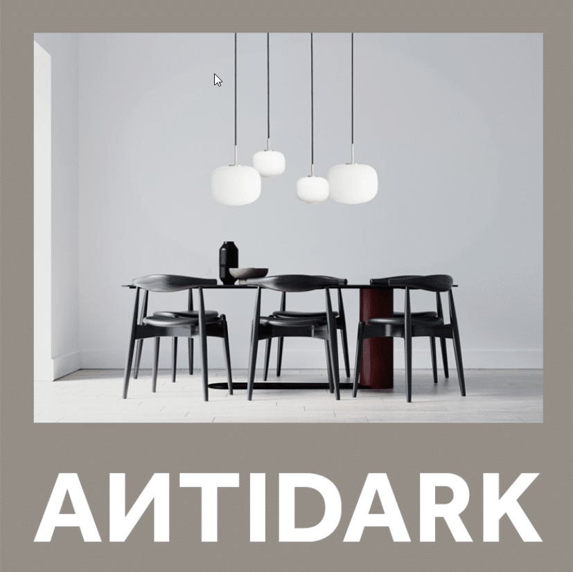 Moderne spiseværelse med minimalistiske pendellamper og sort møblement.
